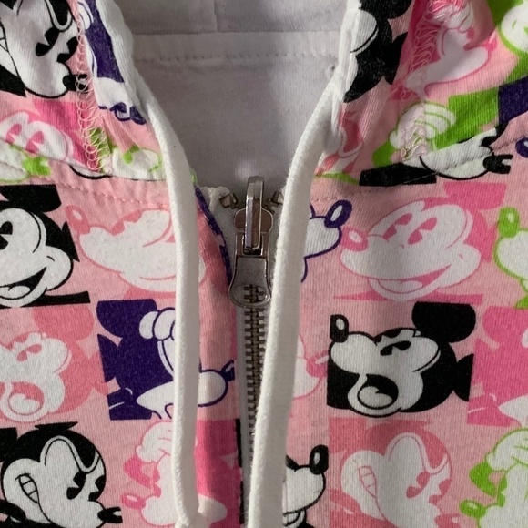 Disney Mickey Mouse Zip-up Graphic Print Reversible Hoodie in Size Small Vintage - Picture 8 of 11